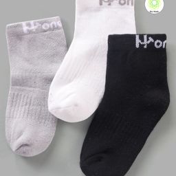 Honeyhap Premium Bamboo Anti Microbial Ankle Length Socks Pack of 3 - Multicolour-picture-22
