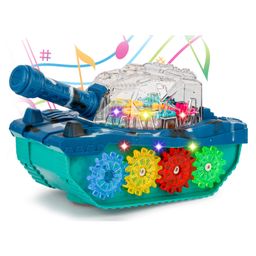 Fiddlerz Musical Transparent Gear Tanks Toys Pack of 1-  Multicolor-22