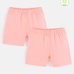 Honeyhap Premium Cotton Elastane Mid Thigh Length Cycling Shorts with Bio Finish Solid Color Pack of 2 -  Scallop Shell-image-62