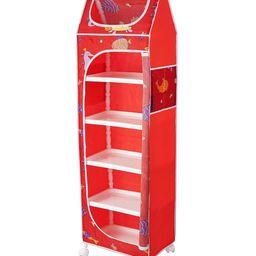 Little One's   6 Plastic Shelves Baby Wardrobe Toy Organizer   Aquatic Red   TB6 FR-21