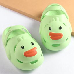 Oh! Pair Clogs with Back Strap Closure Duck Theme - Green-5