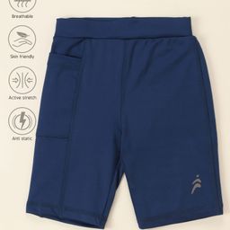 Pine Active Super Stretch Solid Athletic Shorts - Navy Blue-15
