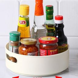 Paper Moon 360° Rotating Tray Multipurpose Kitchen Spice Holder Organizer Revolving Rack, 1pc - Color May Vary-0