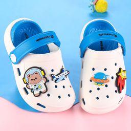 Cute Walk by Babyhug Clogs with Back Strap Closure & Bear Applique - Blue-image-42