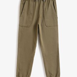 Campana Cotton Elastane Solid Jogger Pants - Military Green-image-44