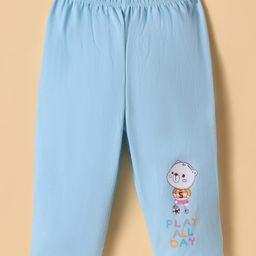 Tango Single Jersey Knit Full Length Lounge Pant with Bear Print - Light Blue-picture-22
