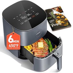 CosoriSpace-Saving Slim DesignTouch control Air Fryer with 30 Recipes Cookbook 4.7 Litre- Black-39