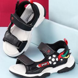 Cute Walk by Babyhug Sandals with Velcro Closure & 3D Applique - Black-picture-47