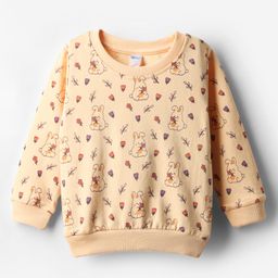 Tango Looper Knit Full Sleeves T-Shirt with Bunny Print - Cream-12