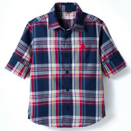 US Polo Assn Cotton Woven Full Sleeves Shirt With Checks - Navy Blue-image-15