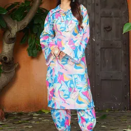 MORLY Women Floral Printed Regular Kurta with Dhoti Pants-26