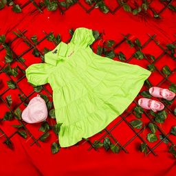 Purple United Kids Girls Puff Sleeve A-Line Dress-image-90