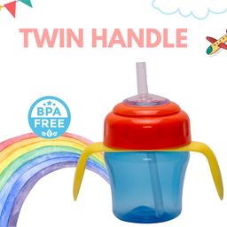 Adore Basics Upsilon Straw Sipper with Twin Handle and Dust Free Cap- 150ml image 2