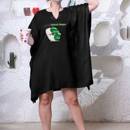 LetsDressUp Women Black Rayon Guess Who Printed Kaftan Dress-image-7