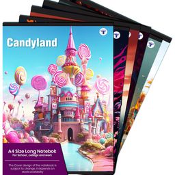target publications A4 Size Long Notebooks for Students | Woven Wonderland Single Line Ruled 172 Pages in Each | Set of 6 image 3