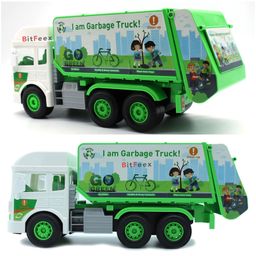 BitFeex City Clean up Truck Unbreakable Friction Powered City Clean Up Garbage Truck Toy with Lights and Sounds-Color may vary image 4