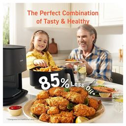 cosori CosoriSpace-Saving Slim DesignTouch control Air Fryer with 30 Recipes Cookbook 4.7 Litre- Black image 4