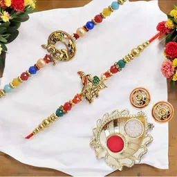 MEIRA JEWELLERY Set Of 2 Rakhi Greeting Card & Roli Chawal-picture-40