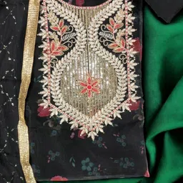 Glitzy Galz Embroidered Sequinned Organza Unstitched Dress Material-image-90