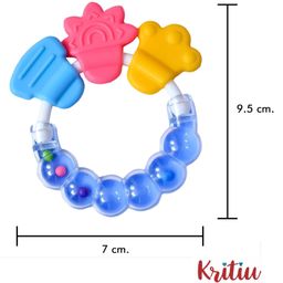 Kritiu Fruit Shape and Rattle Silicone Teether Pack of 2 - Multicolor image 5