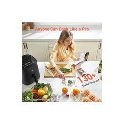 cosori CosoriSpace-Saving Slim DesignTouch control Air Fryer with 30 Recipes Cookbook 4.7 Litre- Black image 5