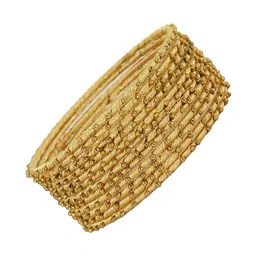 ZULKA Set of 12 Alloy Base Metal With Silk thread Ball stone Bangle-picture-29