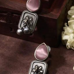 Priyaasi Pink Crystal Stone Studded Drop Earring-38