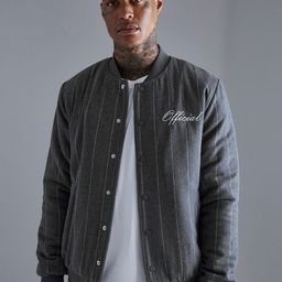 boohooMAN Striped Bomber Jacket-image-34