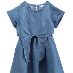 U.S. Polo Assn. Kids Blue Solid Dress-picture-1