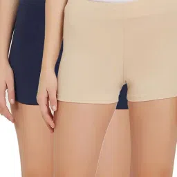 Soie Multicolor Mid Rise Sports Shorts (Pack Of 2)-95