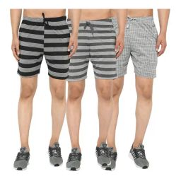 Vimal Jonney Multicolor Cotton Shorts - Pack of 3-image-90