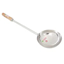 HAZEL Steel Jumbo Tadka Pan Long Wooden Handle 28 cm, 600 ml, Silver-image-2