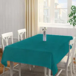 Klotthe Solid Green 300 TC Cotton Rectangle 6-Seater Table Cover-image-85
