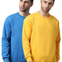 Vimal Jonney Blue & Yellow Regular Fit Sweatshirts - Pack of 2-image-83