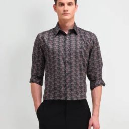 Arrow New York Black Slim Fit Printed Shirt-picture-19