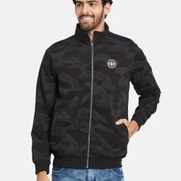 Octave Black Regular Fit Camouflage Sweatshirt image 1