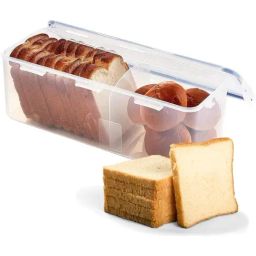 Lock & Lock Transparent Plastic Rectangular Bread Box with Divider-20
