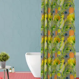 ArtzFolio Green & Blue Tropical Printed Waterproof Shower Curtain-image-94