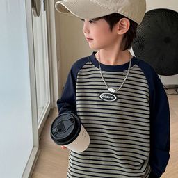 LULU & SKY Boys Striped Hooded Pockets T-shirt-image-95