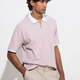 WES Casuals by Westside Lilac Relaxed-Fit Polo T-Shirt-image-77