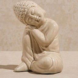 Westside Home Ivory Ceramic Sleeping Buddha-image-32
