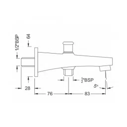 PLUMBER VINE Wall Spout with Button Attachment for Shower and Wall Flange, VE-4106 image 2