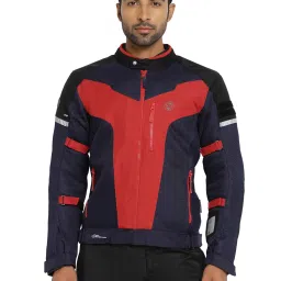 Royal Enfield Windfarer V2 Navy Regular Fit Self Design Biker Jacket image 1