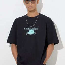 Nuon by Westside Black Text Design Relaxed-Fit Cotton T-Shirt-image-84