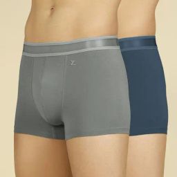 XYXX Grey & Blue Cotton Trunks - Pack of 2-picture-19
