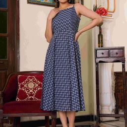 IKRASS Floral Print Shoulder Straps Fit And Flare Midi Dress-image-31
