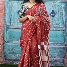 clothonus Geometric Printed Pure Cotton Saree-26