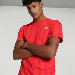 Puma Scuderia Ferrari Race Rosso Corsa Cotton Regular Fit Printed Sports T-Shirt-image-21