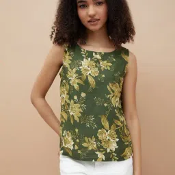 Colour Me By Melange Green Regular Fit Floral Print Top-picture-46