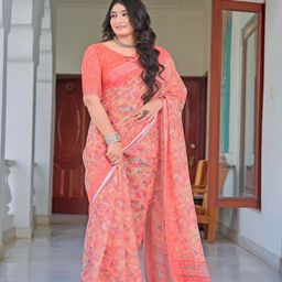 TRENDING KART Linen Blend Chanderi Saree-12